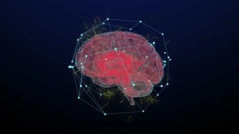 Holographic Human Brain plexus Stock Illustration