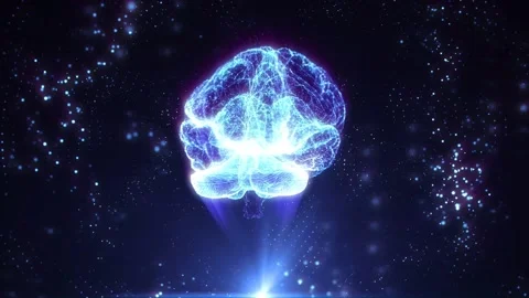 Holographic human brain rotating in virtual space, X-rays futuristic Stock Footage 152495268