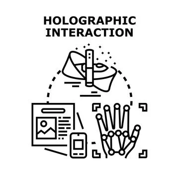 Holographic interaction technology developing future devices 스톡 일러스트