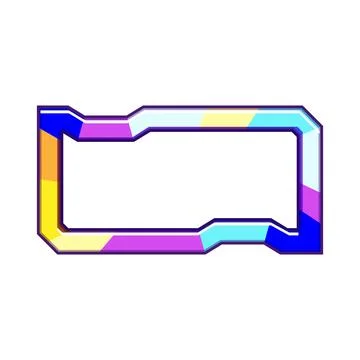 Holographic interface frame with colorful geometric shapes 스톡 일러스트