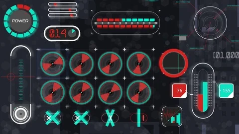 Holographic interface panel animation (flat view) Stock Footage 94761113