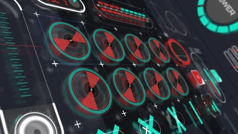 Holographic interface panel animation (view 1) Stock Footage 94760888