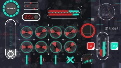 Holographic interface panel (flat view) イラスト素材