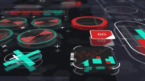 Holographic interface panel (view 2) イラスト素材