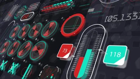 Holographic interface panel (view 3) イラスト素材