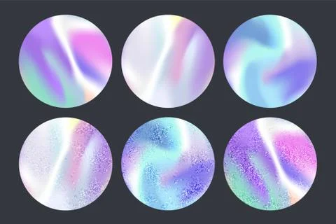 Holographic iridescent foil vector gradient background. Modern glossy neon Stock Illustration