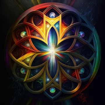 Holographic light rainbow background glory golden design ai art Illustrazione stock