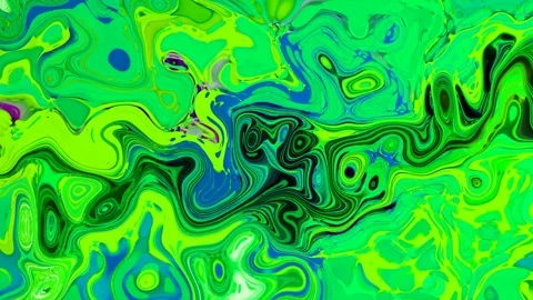 Holographic Liquid Background. Fluid Flowing Waves Abstract Video Animation. Stock Footage 304311894