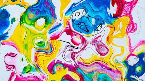 Holographic Liquid Background. Fluid Flowing Waves Abstract Video Animation. Stock Footage 304312005