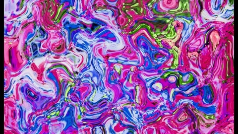 Holographic liquid background. Fluid flowing waves abstract video animation. Stock Footage 304312124