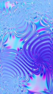 Holographic liquid floral pattern iridescent abstract background Stock Illustration