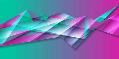 Holographic low poly abstract technology background Stock Illustration