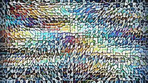 Holographic Mosaic Pattern Abstract Glitch Texture Background Loop 스톡 동영상 337063689