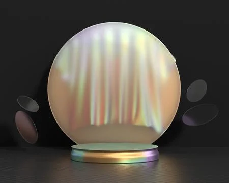 Holographic object podium platform for product showcase 3d render Stock Illustration