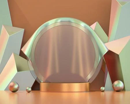 Holographic object podium platform for product showcase 3d render Stock Illustration
