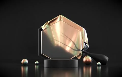Holographic object podium platform for product showcase 3d render Stock Illustration