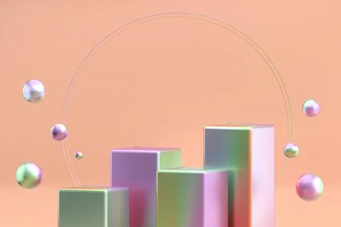 Holographic object podium platform product showcase 3d render Stock Illustration