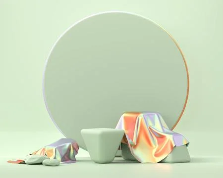 Holographic object podium platform product showcase 3d render Stock Illustration