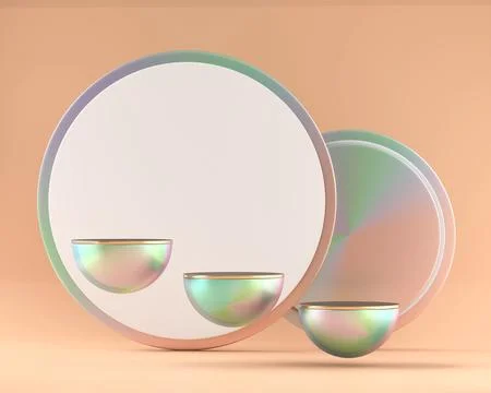 Holographic object podium platform product showcase 3d render Stock Illustration