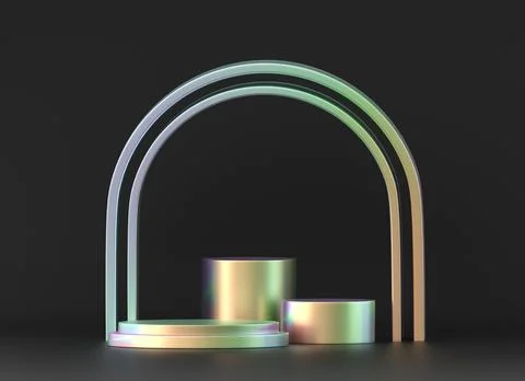Holographic object podium platform product showcase 3d render Stock Illustration