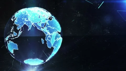 Holographic Particles Earth Globe in Space Stock Footage 278919680