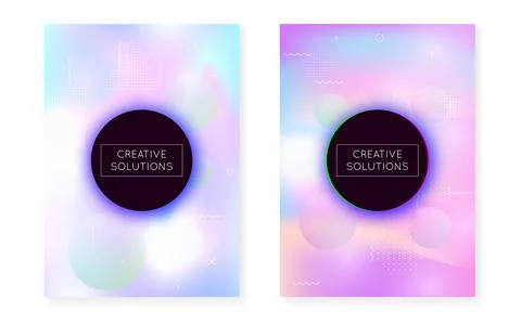 Holographic Pattern. Abstract Fluid. Violet Light Background. So Stock Illustration