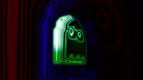 Holographic pixel piece.Modern cgi animation. Futuristic seamless 4k background Stock Footage 81252287