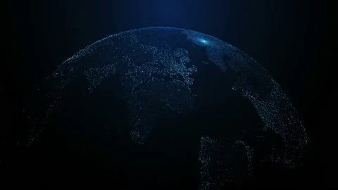 Holographic planet globe of Earth from space Stock Footage 127760462