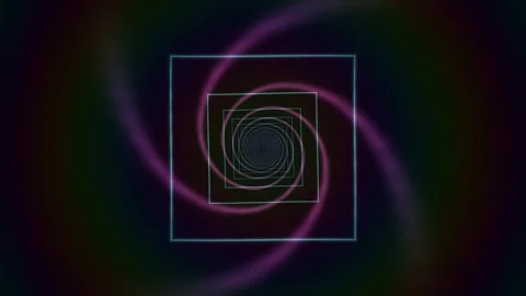 Holographic polygon tunnel motion background creates 스톡 동영상 341531714
