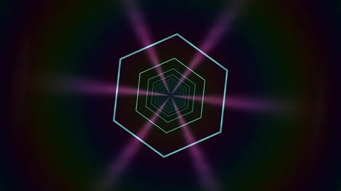 Holographic Polygon Tunnel Motion Background  Holographic Stock Footage 341587812