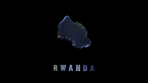 Holographic projection of rwanda map rotating on black background Stock Footage 316245600