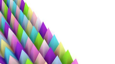 Holographic pyramids background. 3d multicolor spikes abstract. Stock-Illustration