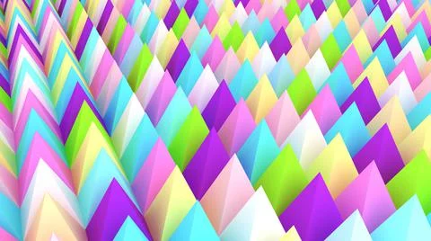Holographic pyramids background. 3d multicolor spikes abstract. Stock-Illustration