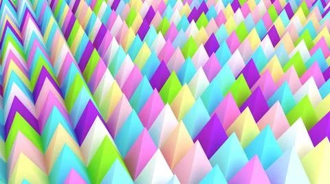 Holographic pyramids background. 3d multicolor spikes abstract. Stock-Illustration