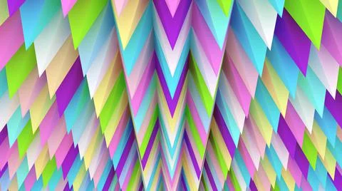 Holographic pyramids background. 3d multicolor spikes abstract. Illustrazione stock