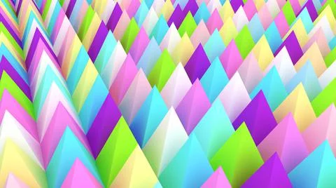 Holographic pyramids background. 3d multicolor spikes abstract. Stock-Illustration