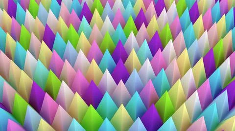 Holographic pyramids background. 3d multicolor spikes abstract. Stock-Illustration