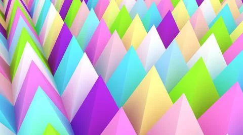 Holographic pyramids background. 3d multicolor spikes abstract. Stock-Illustration
