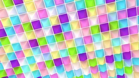 Holographic pyramids background. 3d multicolor spikes abstract. Ilustração Stock