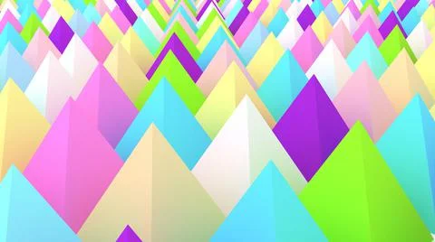 Holographic pyramids background. 3d multicolor spikes abstract. Stock-Illustration