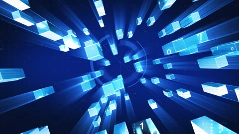 Holographic QR Code Reveal With Elegant Sci-fi Blue Background, It can be Stock Footage 153593695