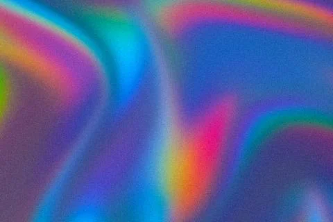 Holographic rainbow gradient background texture with grain noise effect Stock Illustration