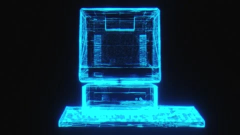 Holographic Retro Computer Glitch. VHS and TV Screen Effect. Stock Footage 257477617