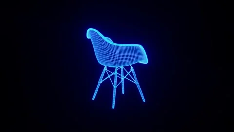Holographic Rotating Chair Loop  4K Stock Footage 280075877