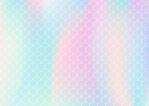 Holographic scale background with gradient mermaid. Stock Illustration