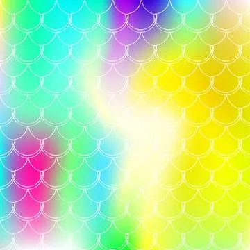 Holographic scale background with gradient mermaid. 스톡 일러스트