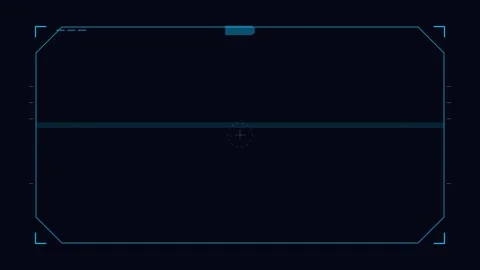 Holographic screen frame with glowing digital borders for futuristic interfac Stock Footage 346506488