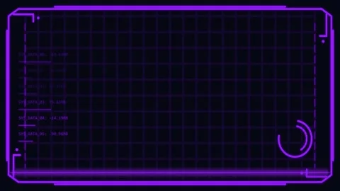 Holographic screen frame HUD interface with grid Stock Footage 337105487