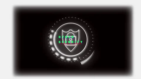 Holographic Shield with Data Matrix Effects and Rotating Elements technolog.. Stock Footage 321454203
