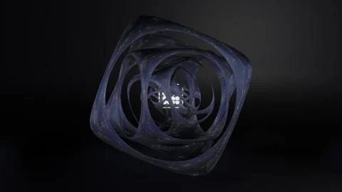 Holographic Simulation Cube or scifi strange alien energy drive rotate Stock Footage 136343135